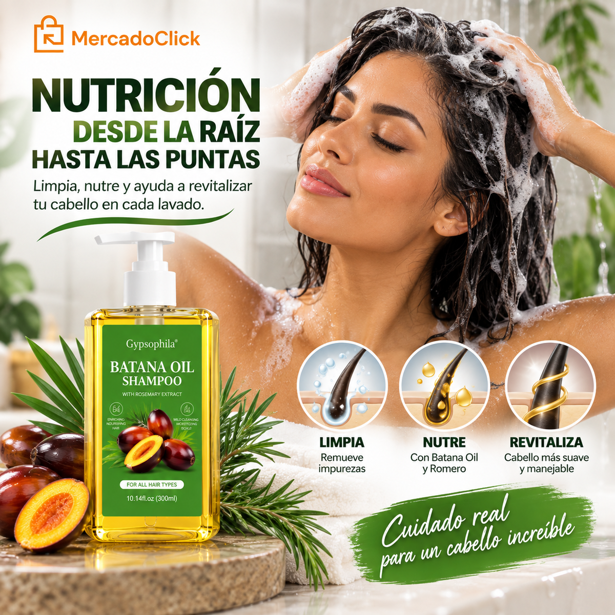 Shampoo de Batana con Romero | Cabello Suave, Fuerte y Brillante