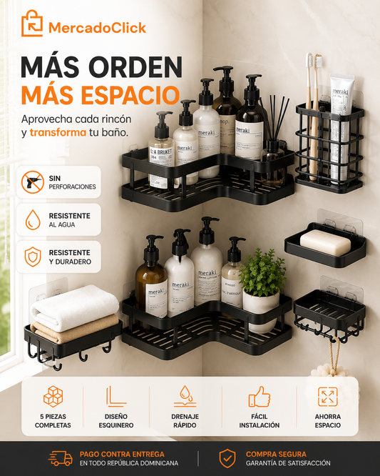 Organizador Esquinero de Baño 5 en 1