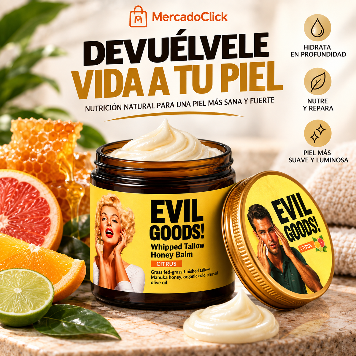 Evil Goods – Bálsamo Nutritivo de Sebo de Res para la Piel