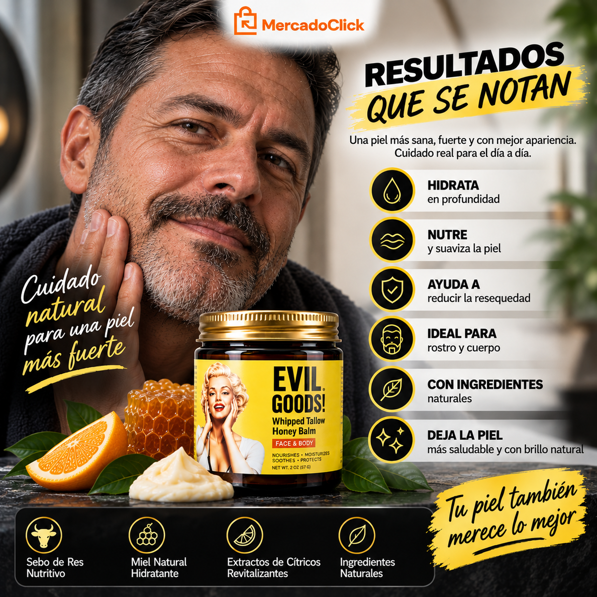 Evil Goods – Bálsamo Nutritivo de Sebo de Res para la Piel